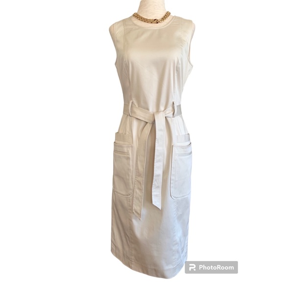Calvin Klein sleeveless sheath dress with pockets and belt, NWT, 2 - Picture 1 of 15